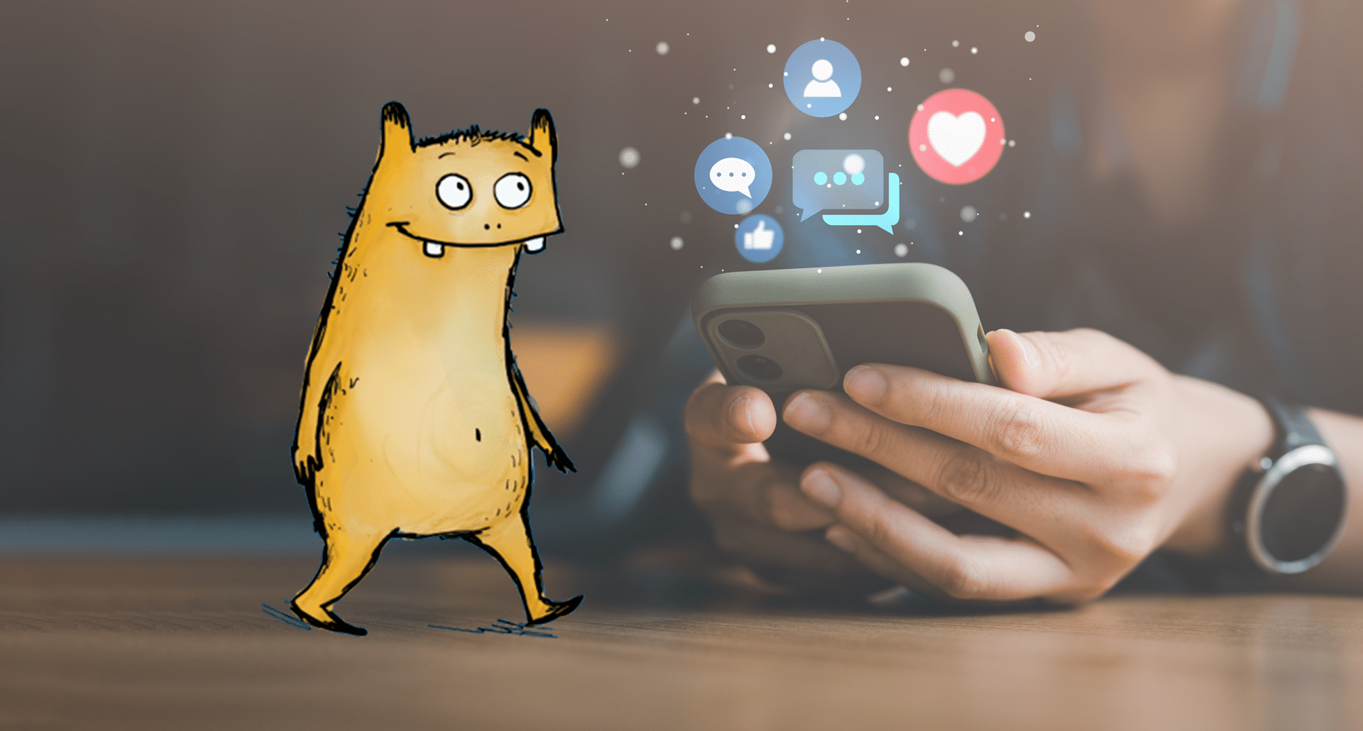 Nahaufnahme: Handy in den Händen und über den Emojis sind zu sehen. © Looker_Studio- stock.adobe.com & Weitblick GmbH